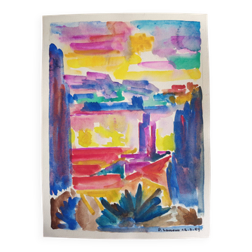 Pierre Lacroux (1909-1993) Gouache on paper 24 x 32 cm - from 1989 - (299)