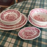 English tableware red 1930 china pattern