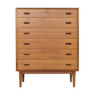 wider Danish chest of 6 drawers in teak by Omann Jun, 1960s