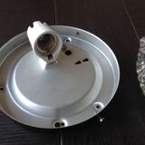 Structured glass round ceiling lamp vintage 60s-70s