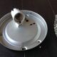 Structured glass round ceiling lamp vintage 60s-70s