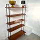 Ancienne étagère sur pied design scandinave années 50 , métal et bois vintage