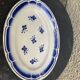 Art Deco earthenware blue flower serving dish