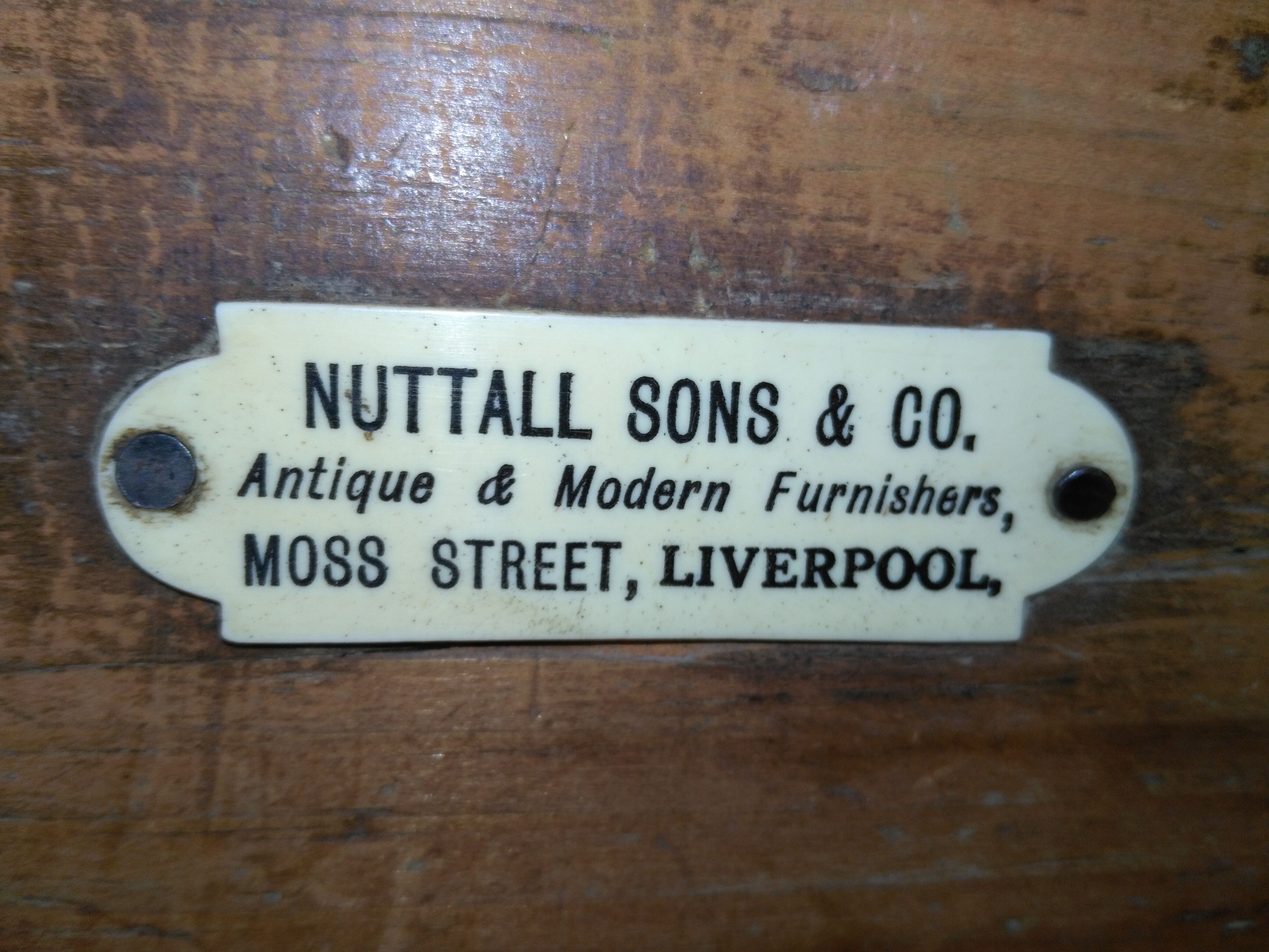 English dressing table Nuttall sons & Co