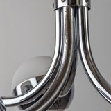 Stilnovo chrome chandelier with glass spheres, Italy, 1960s
