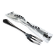 Set of 2 silver metal fish forks reneka fillet spatours 18cm