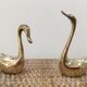 Pair of vintage brass swans