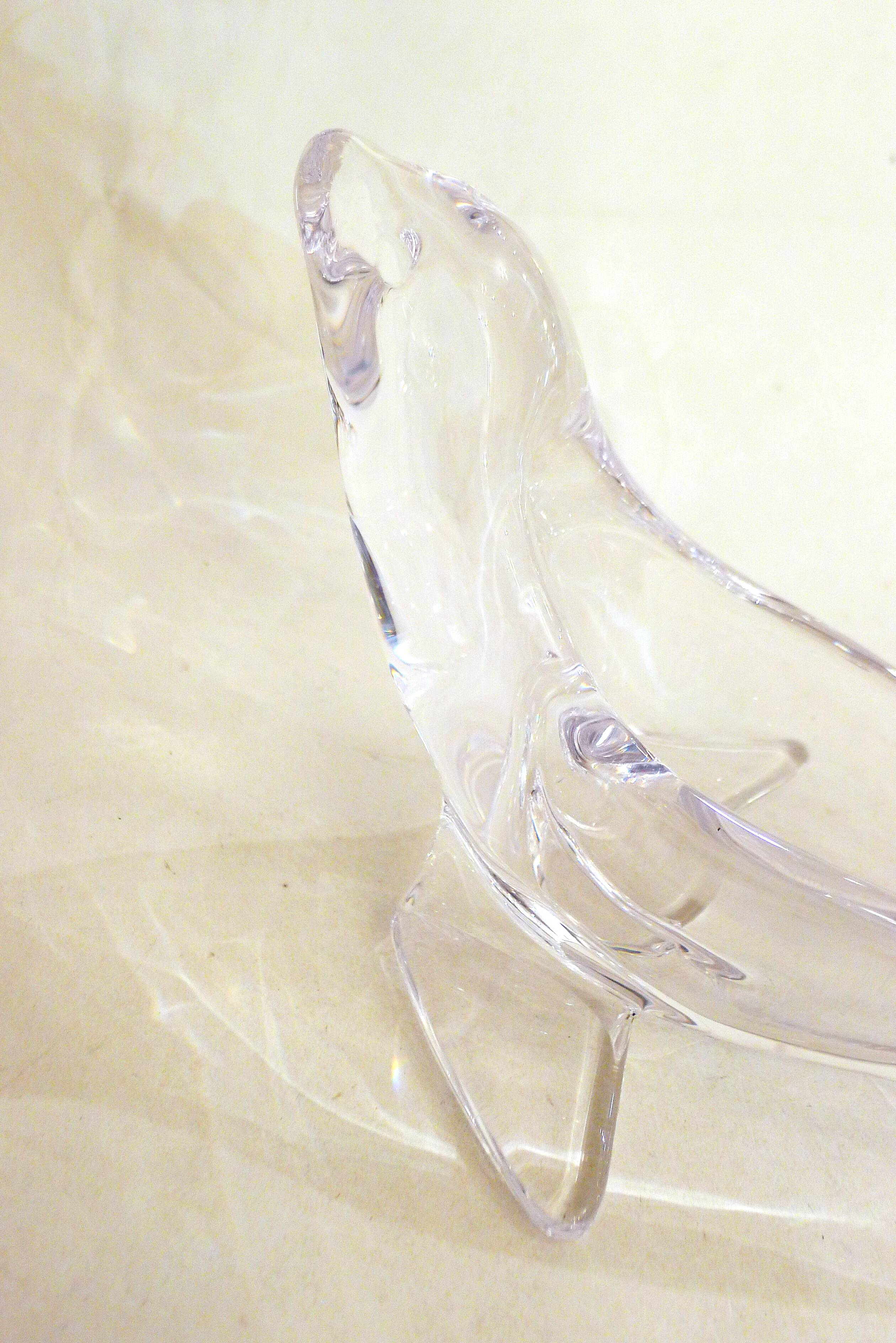 Sèvres crystal sea lion ashtray