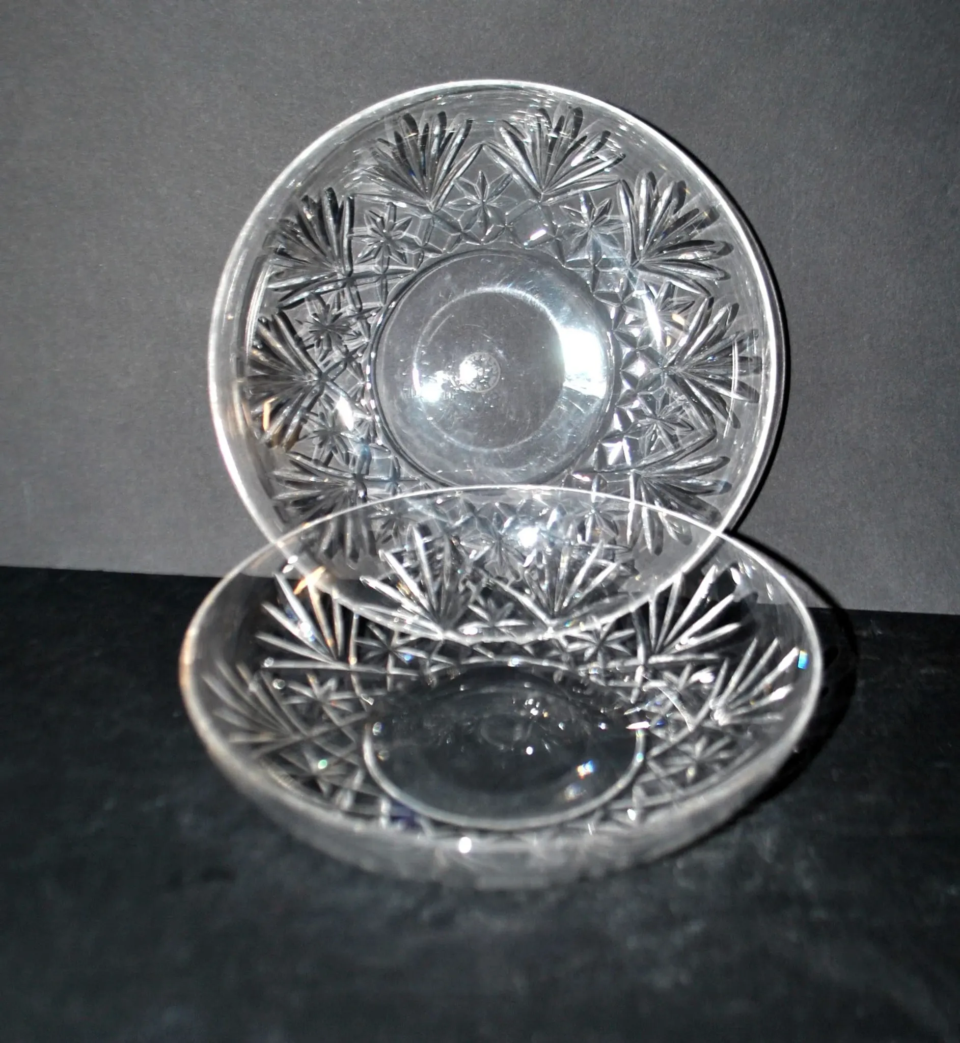 Saint-Louis set of 2 cut crystal bowls 4147 model Massenet signed