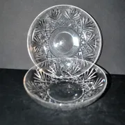 Saint-Louis set of 2 cut crystal bowls 4147 model Massenet signed