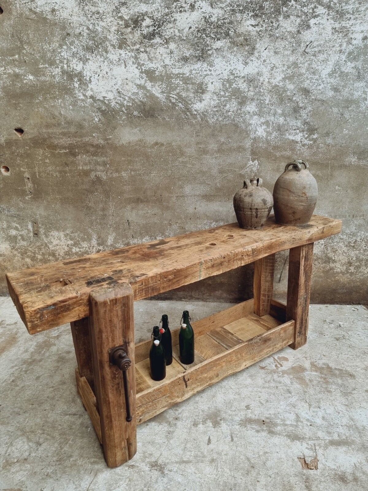 Antique workbench bathroom furniture or side table