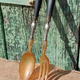 19th century salad serving set