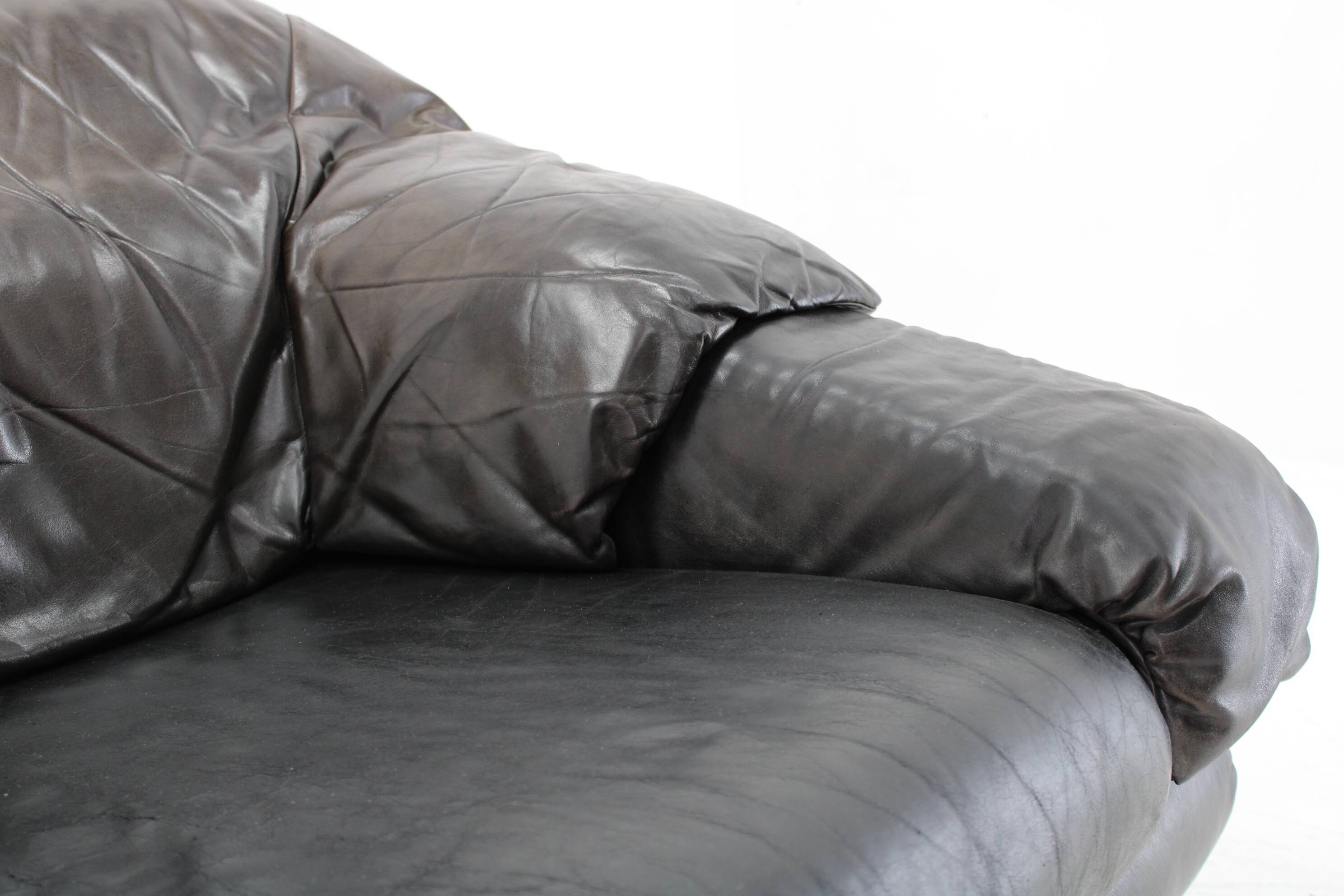 1970s Wiener Werkstätte Brutalist Letaher Adjustable Armchair