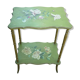 wooden side table painted flowers