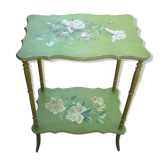 Table d'appoint en bois peint fleurs