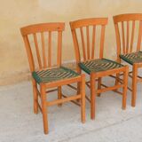Wooden and rattan countryside canne chair