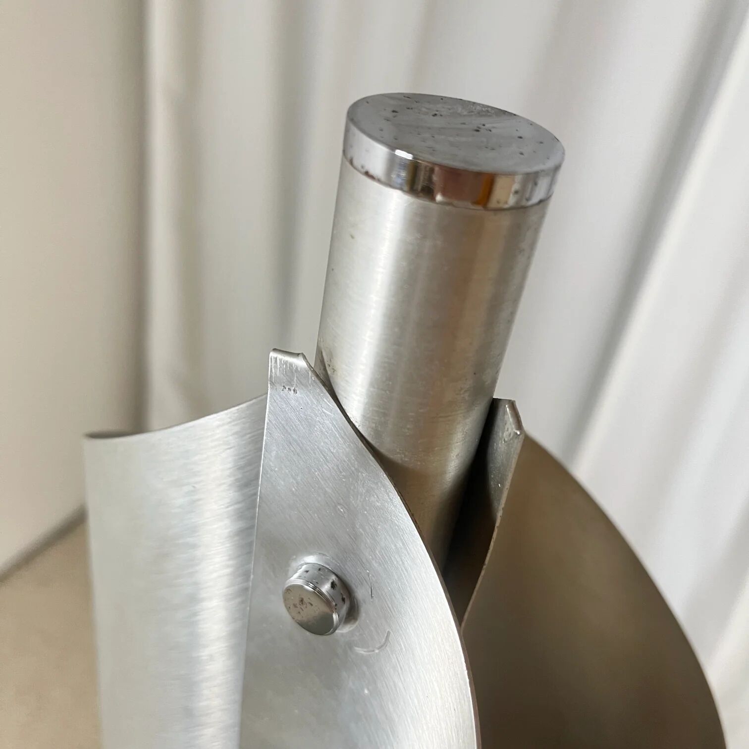 Brushed aluminium floor lamp, Space Age style, 1970s