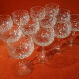 Set of 12 engraved crystal walking glasses