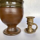 G.Tiffoche stoneware candlestick