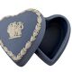 Blue heart jewelry box Wedgwood jasper ware