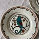 Dessert plates and serving dish, K&G Luneville, parakeet model.