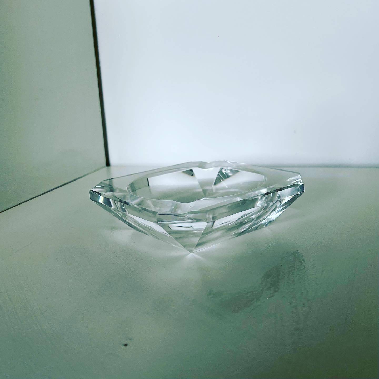 Val St Lambert Crystal Ashtray