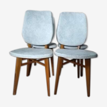 Lot de 4 chaises en skaï années 70