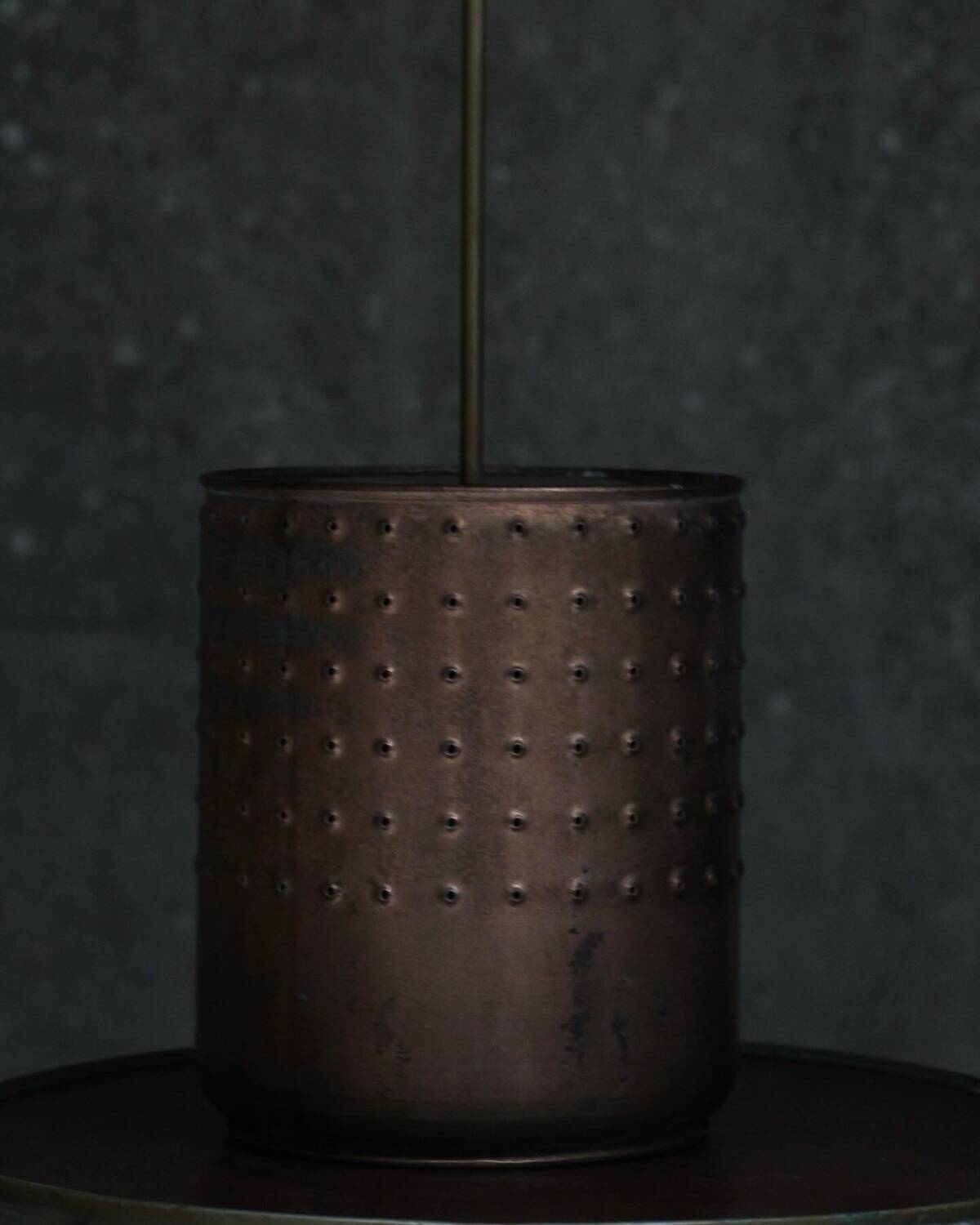 Industrial copper chandelier with patina France 1960