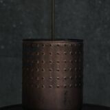 Industrial copper chandelier with patina France 1960