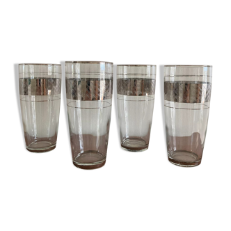 4 glasses with orangeade silver décor