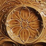 Vintage French artichokes plate in Majolica from Gien