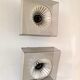 Pair of blue plexi appliques and steel design 60s - 70s