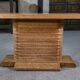 Oak side table attributed to Gaston Poisson, 1960s.