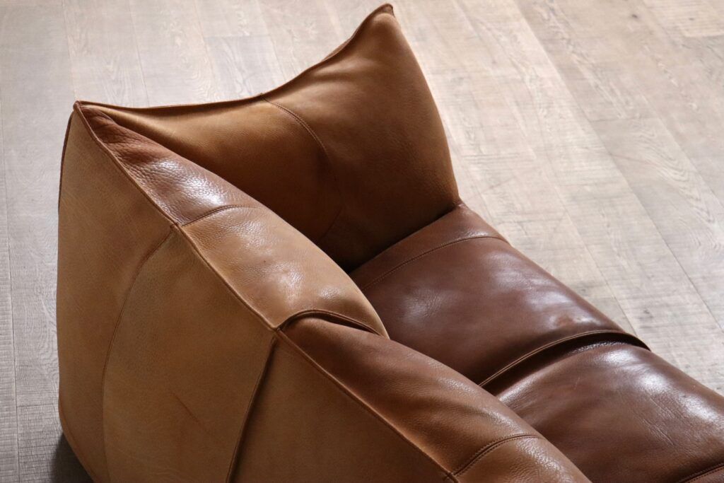 Le Bambole sofa in buffalo leather by Mario Bellini for B&B Italia, 1970s
