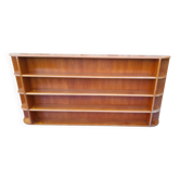 Scandinavian wall shelf in teak veneer L 229 cm