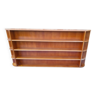Scandinavian wall shelf in teak veneer L 229 cm