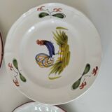 Set of 6 plates with birds and roosters.