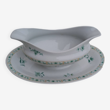 Saucière en porcelaine de Limoges Bernardaud modèle Pékin