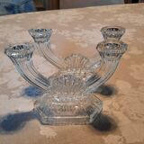 Paire de bougeoirs en verre
