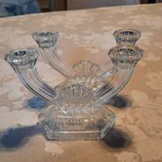 Pair of glass candle holders