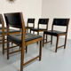 Lot of 6 Scandinavian design chairs in wood and black faux leather an70.