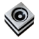 Black and White Marble Ashtray with Optical Illusion Stripe, Art Deco Italy 1930s