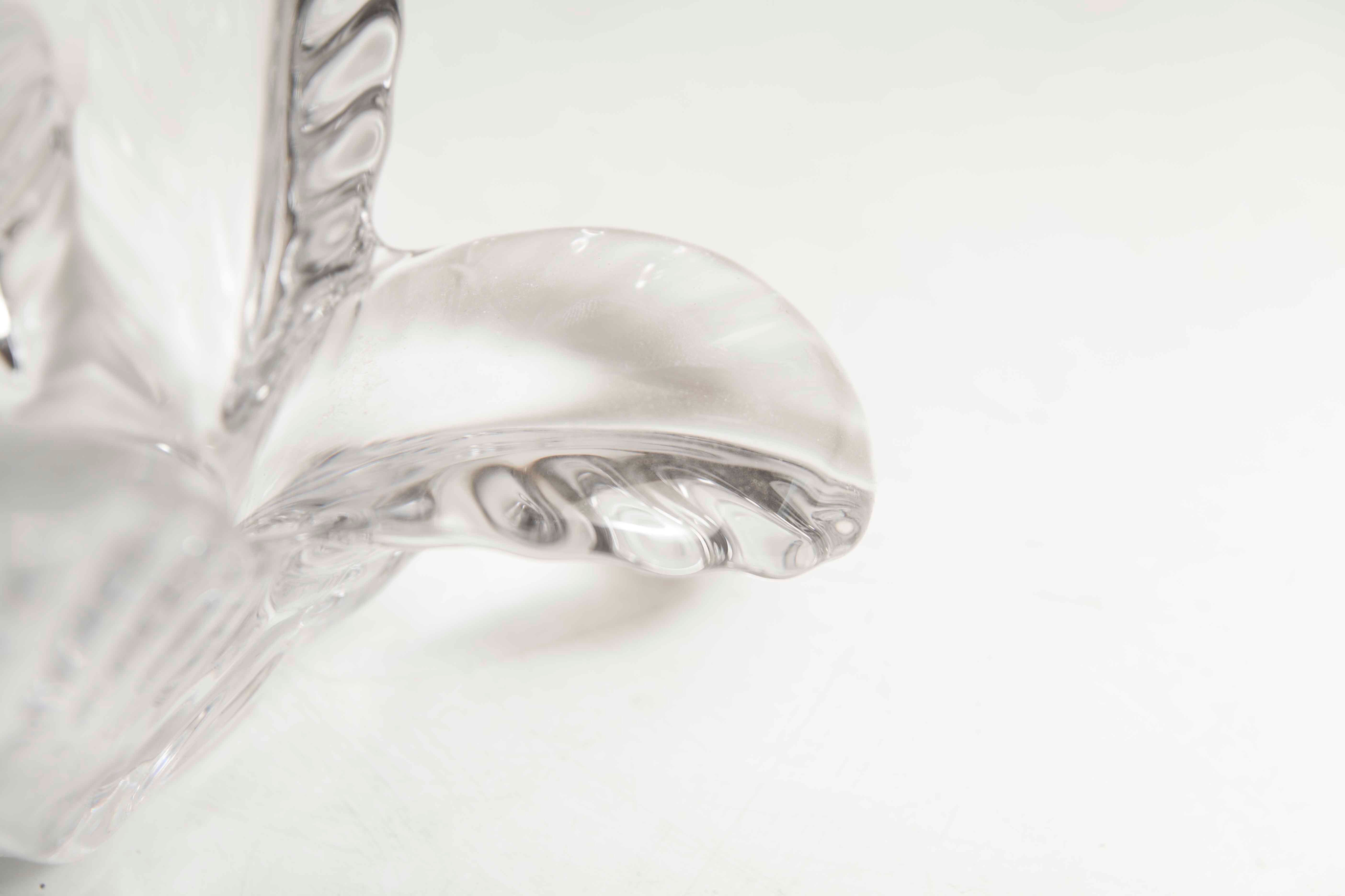 Empty floral pocket crystal of transparent arques signed