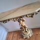 Console and mirror in baroque rococo style, vintage furniture.