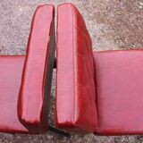 Série de 4 chaises rouges en skaï années 50