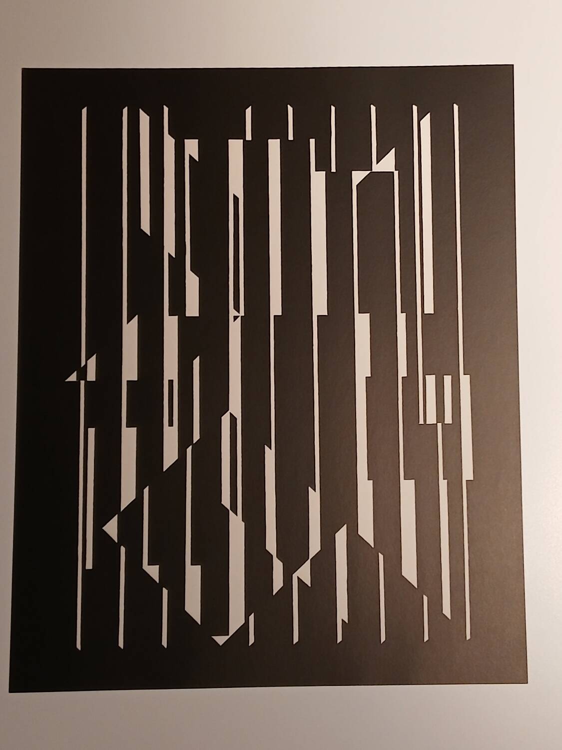 Linear silkscreen print by Victor Vasarely, vintage print, circa 1970, op. cit.