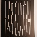 Linear silkscreen print by Victor Vasarely, vintage print, circa 1970, op. cit.