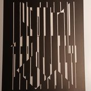 Linear silkscreen print by Victor Vasarely, vintage print, circa 1970, op. cit.