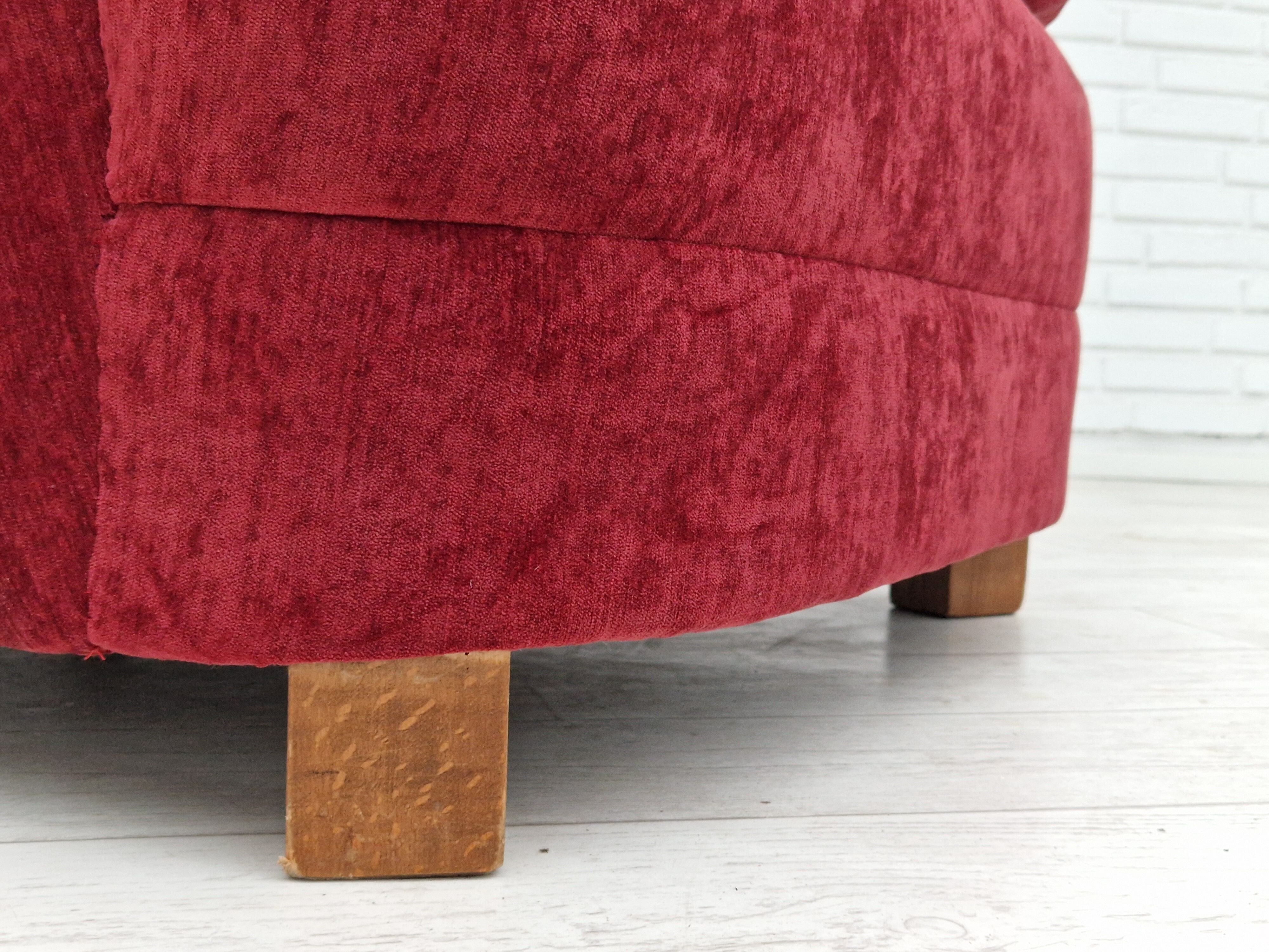 50s, Danish design, refurbished armchair, vintage velour