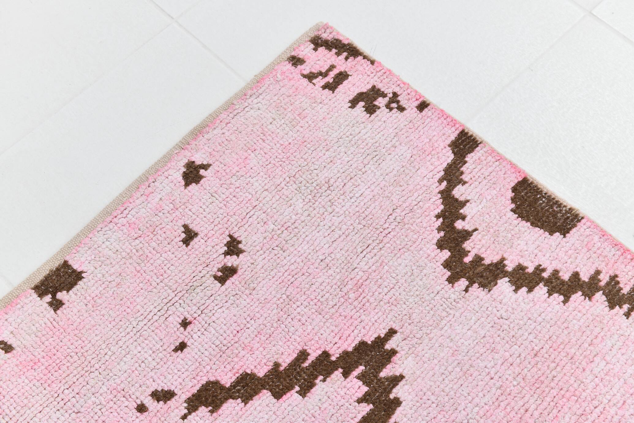7x10 Pink Brown Modern Kilim Rug, 208x300Cm